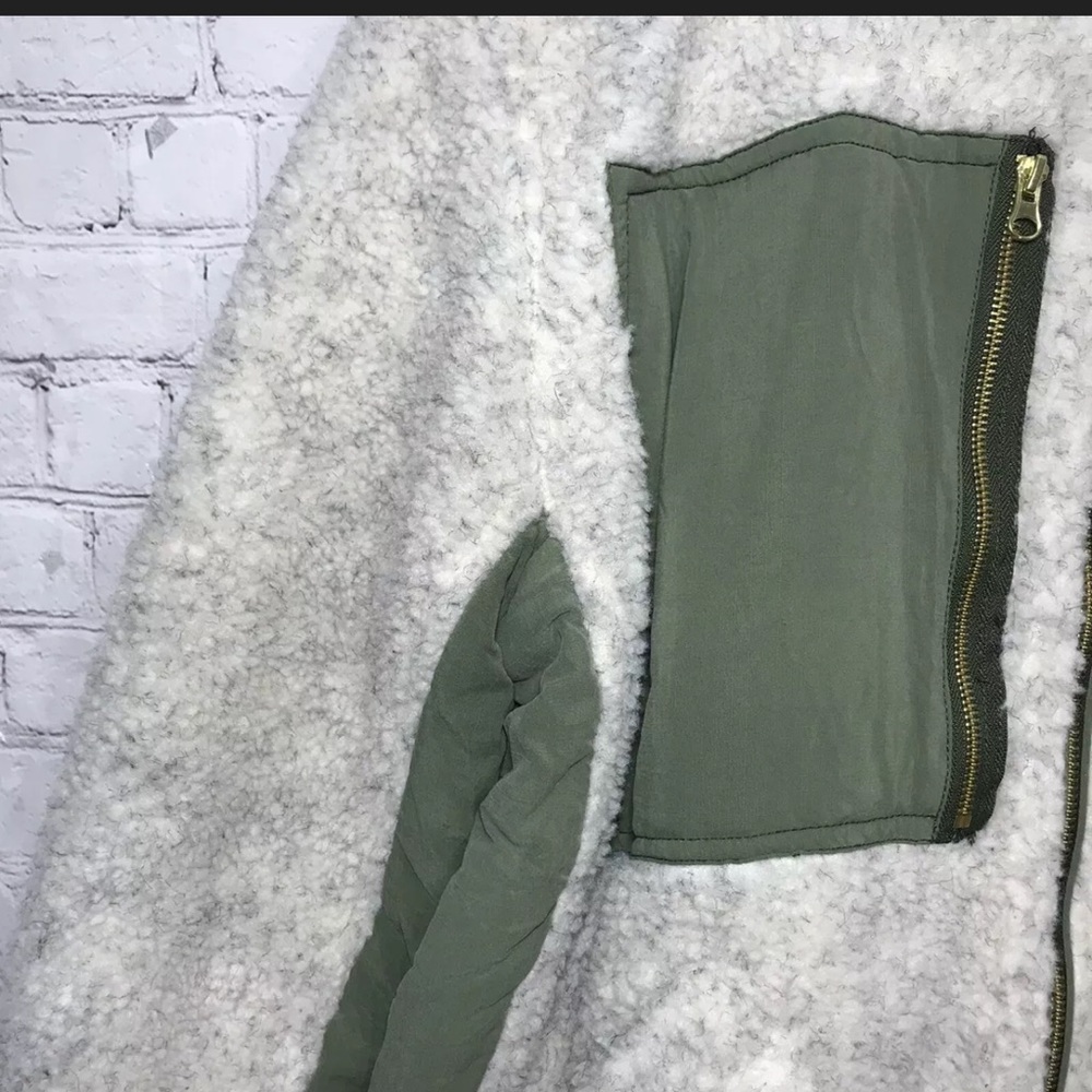 Free People Bomber Jacket Sherpa Fleece Rivington Cotton Coat Womens Size M NEW - Picture 10 of 13